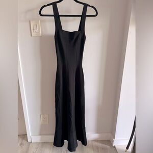 Jonathan Simkhai Black Ivona Fitted Knit Square Neckline Maxi Gown Dress XS